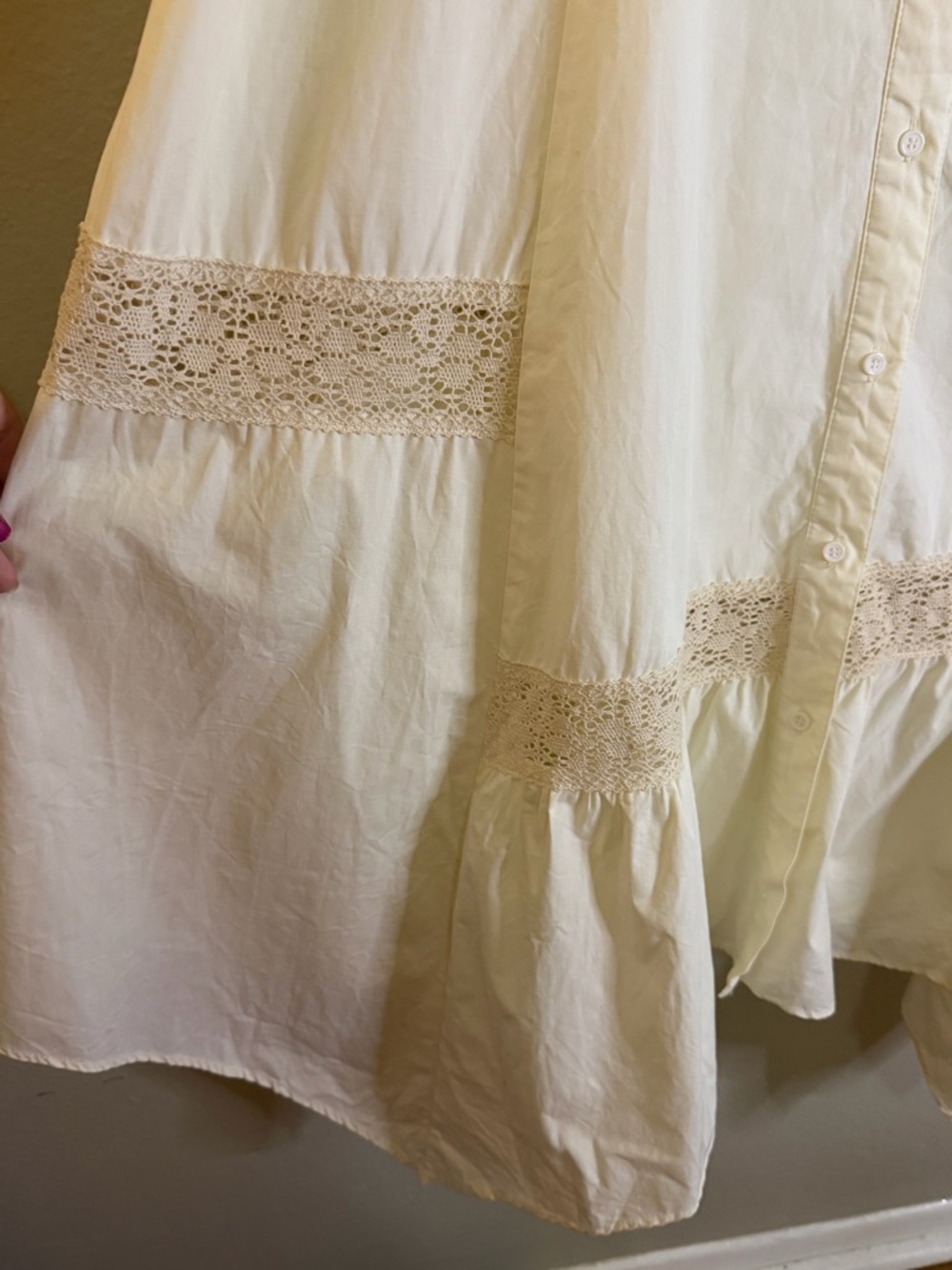 NWT Cider Cream Cotton Cottagecore Milkmaid Lace Trim Midi Dress 2XL - Picture 5 of 9